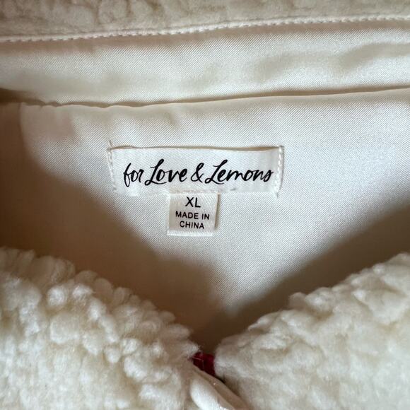 RARE For Love & Lemons Cream Floral Quilted Marlee Cropped Puffer Jacket - XL - Picture 8 of 13